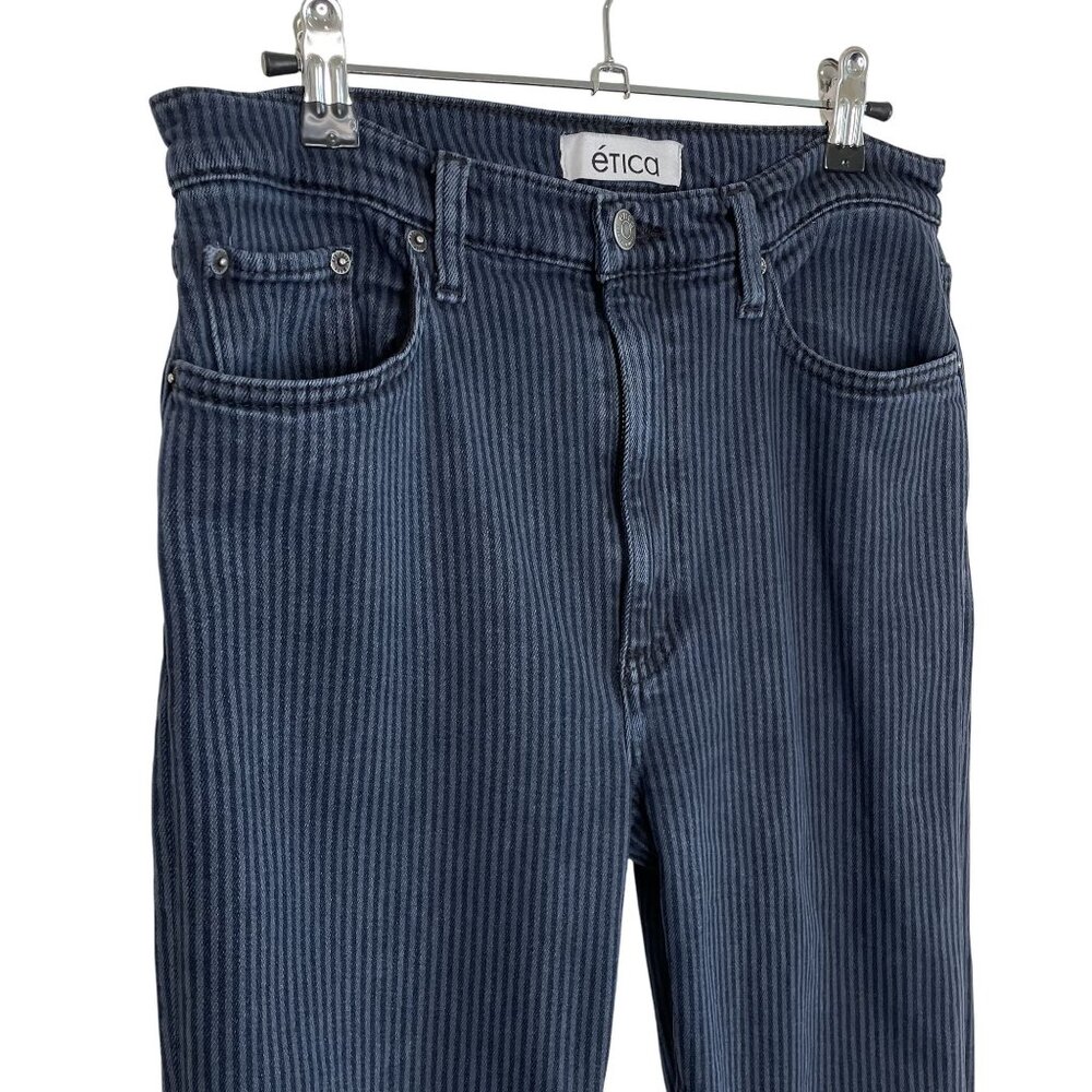 Ética Scarlet Slim Striped High-Rise Frayed Hem Jeans, 29 - Picture 4 of 12